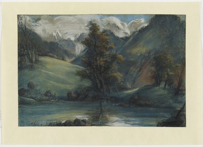 Vue du Lac de Challes et du Mont Blanc, 1807-1808 (pastel sur papier) - Elisabeth Louise Vigee Lebrun